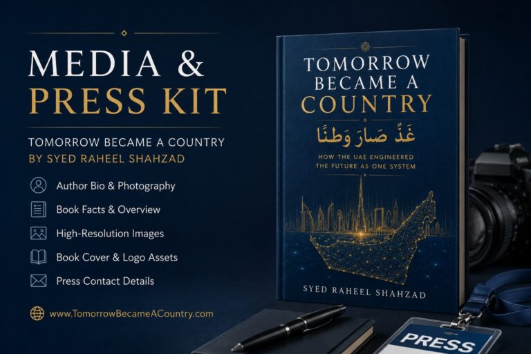 Official media and press kit for Tomorrow Became a Country — غَدٌ صَارَ وَطَنًا — by Syed Raheel Shahzad — سيد راحيل شهزاد — featuring the author biography, book facts, photography, high-resolution images and press contacts.