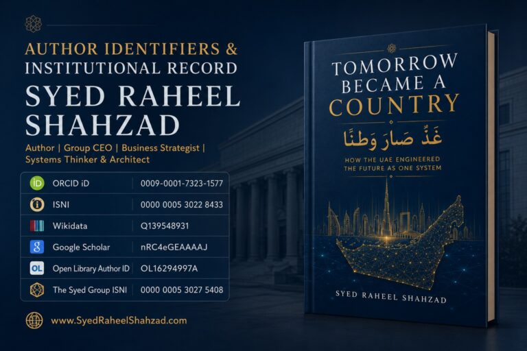 Syed Raheel Shahzad — سيد راحيل شهزاد — author identifiers and institutional record featuring ORCID, ISNI, Wikidata, Google Scholar, Open Library and Tomorrow Became a Country — غَدٌ صَارَ وَطَنًا.